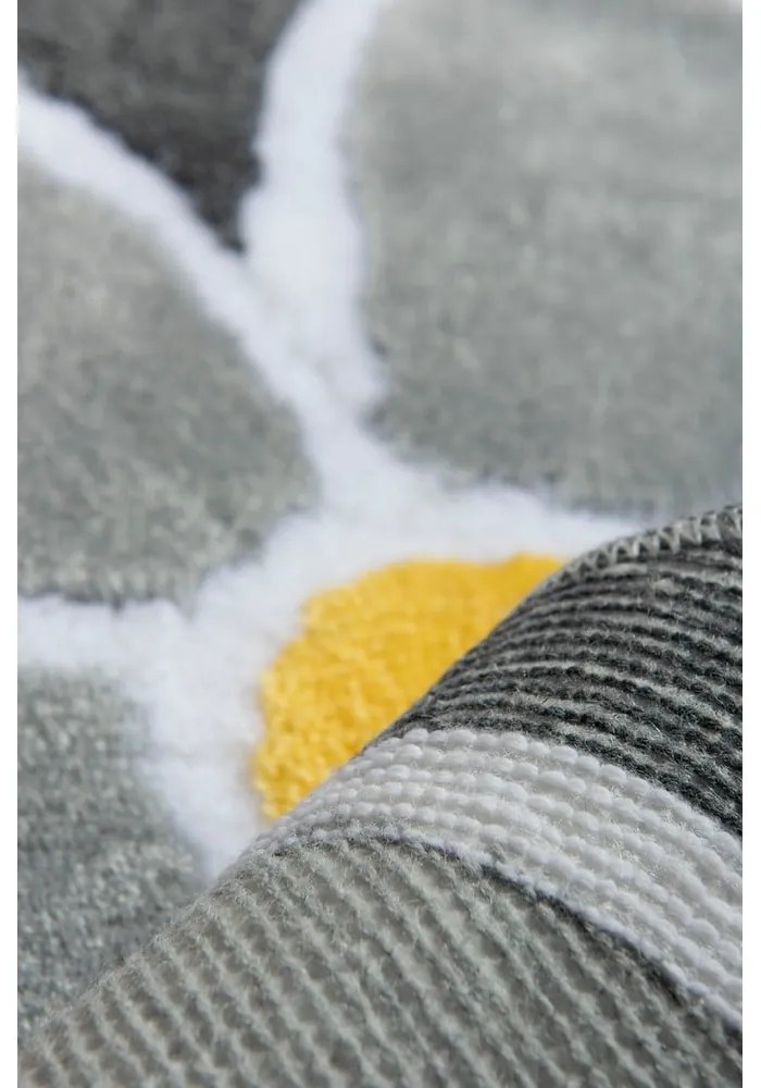 Szary dywanik łazienkowy ø 90 cm Flower – Foutastic