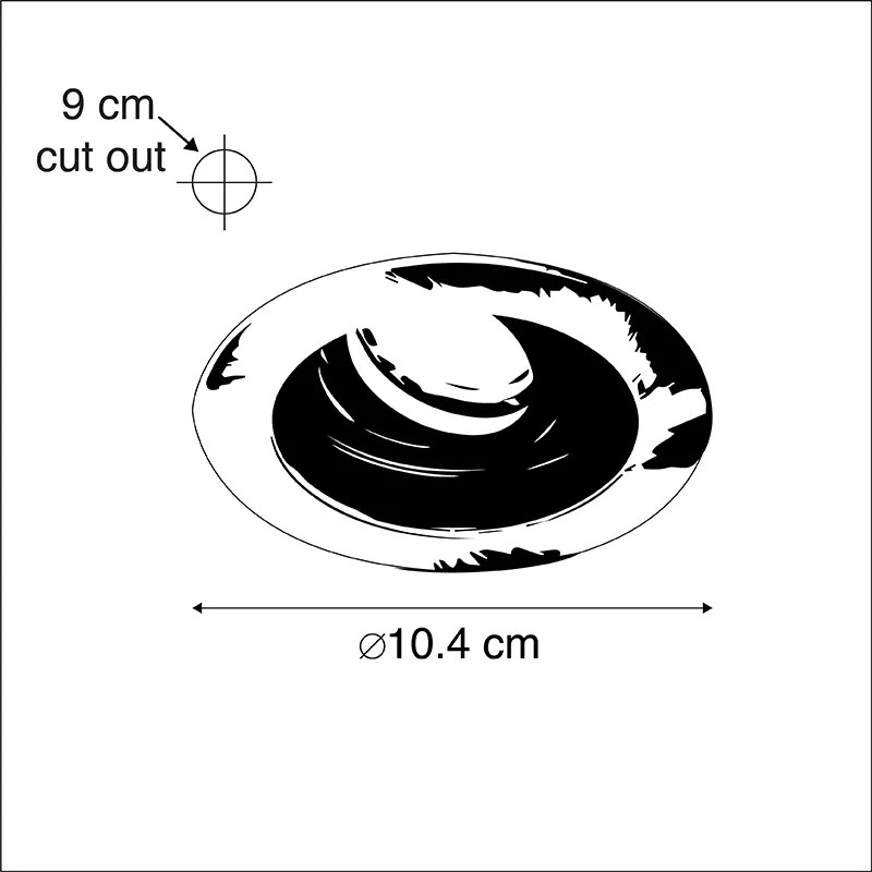 Inteligentny, nowoczesny reflektor wpuszczany stalowy z czarnym, z WiFi GU10 - Rondoo