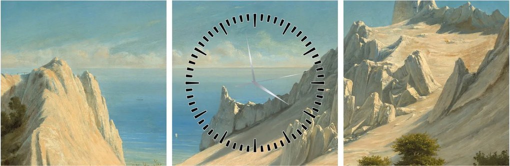 Obraz - Georg Emil Libert, View of Sommerspiret, the Cliffs of Møn, reprodukcje (z zegarem) (90x30 cm)