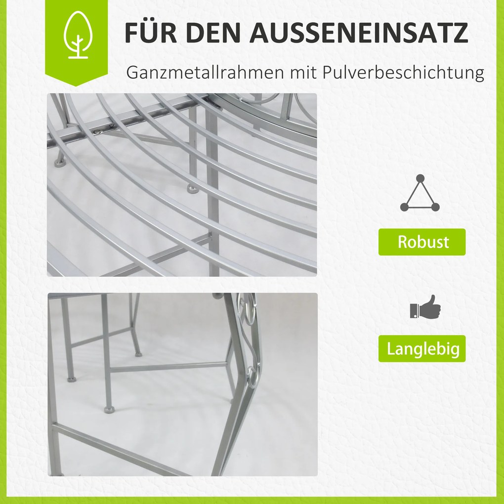 Outsunny Ławka okrągła ławka ogrodowa 360 ° ławka metalowa ∅160cm