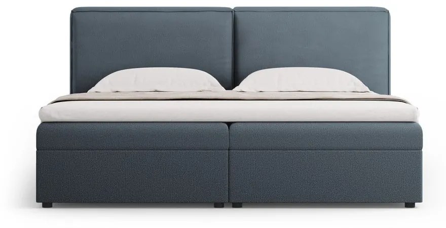 Niebieskie łóżko boxspring ze schowkiem 160x200 cm Arendal – Cosmopolitan Design