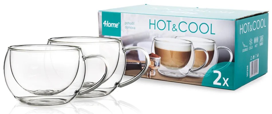 4Home Szklanka termiczna do cappuccino Hot&Cool 280 ml, 2 szt.