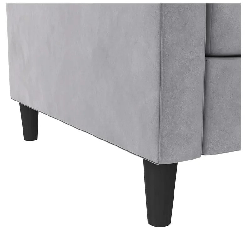 Jasnoszara aksamitna sofa 207 cm Presley – Støraa