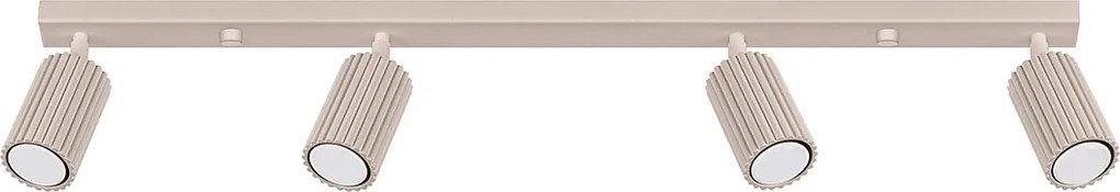 Lampa Sufitowa Minimalistyczny Karbon, Aluminium - 4 Źródło - L.81 X H.16.5 Cm - Taupe