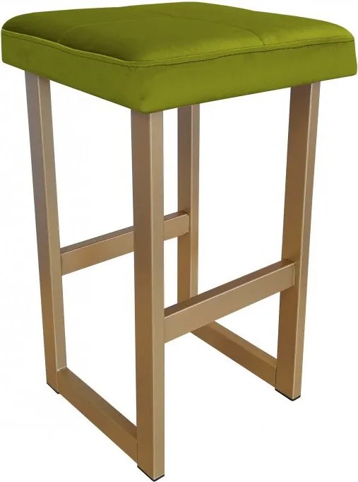 Hoker ALEX krzesło barowe tkanina Welur podstawa metalowa : Kolor Stelaża - Złoty, Kolor tkaniny - VELVET - BL75, Wysokość - 75 cm