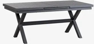 Rozkładany Prostokątny Stół Jadalniany Z Aluminium Karena Grafitowa Szarość & 180 - 240 X 90 Cm - Sklum
