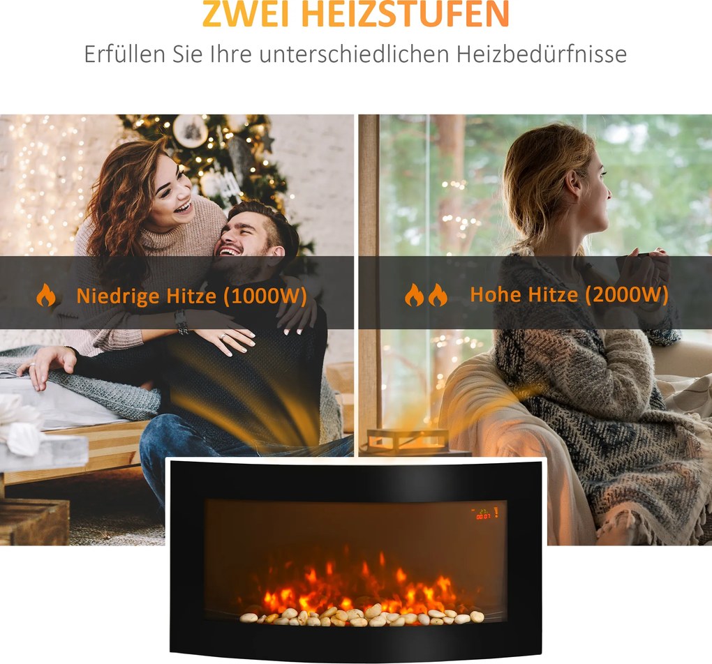 HOMCOM kominek elektryczny piec kominkowy