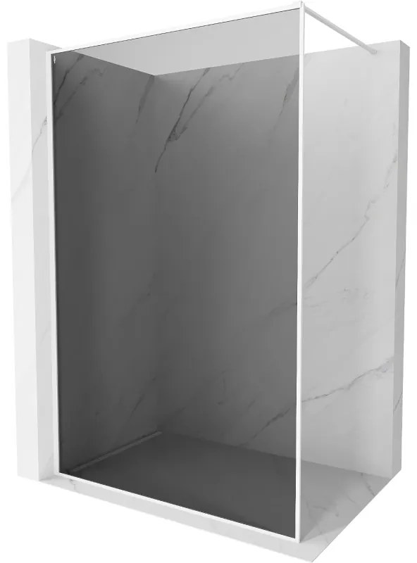 Mexen Kioto-XF ścianka prysznicowa Walk-in z ramką 120 x 202 cm, grafit 10 mm, biała - 800-120-104-20-40-X