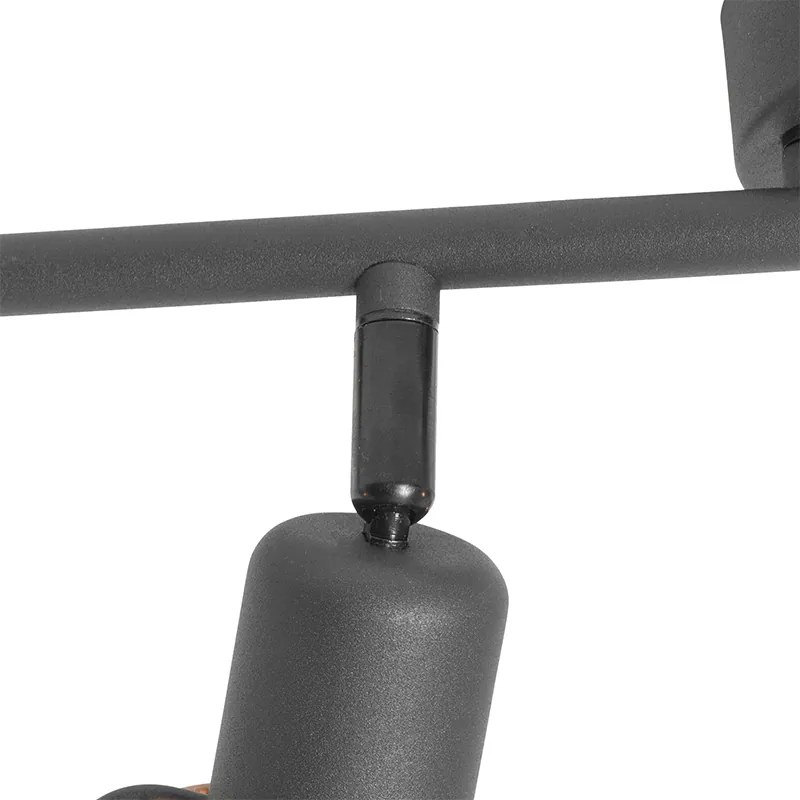 Designerska lampa sufitowa czarna ze złotem 4-światłowa owalna - NoudDesignerski Oswietlenie wewnetrzne