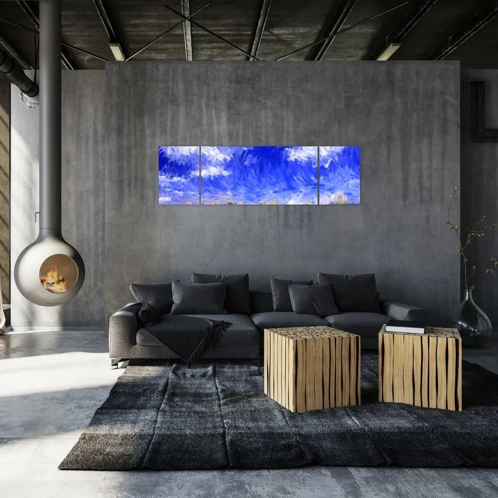Obraz - Obraz olejny, Złote pole (170x50 cm)