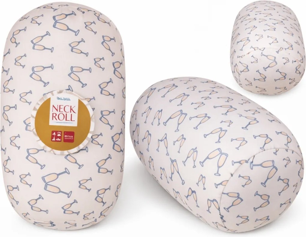 Poduszka podróżna CHEERS NECK ROLL 30x15 cm, biała