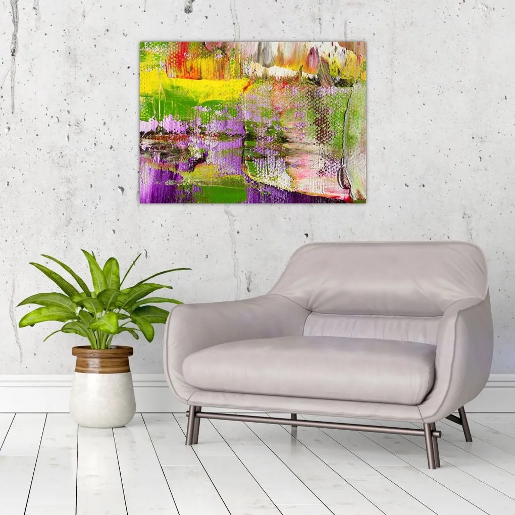 Obraz na szkle abstrakcji - malarstwo (70x50 cm)