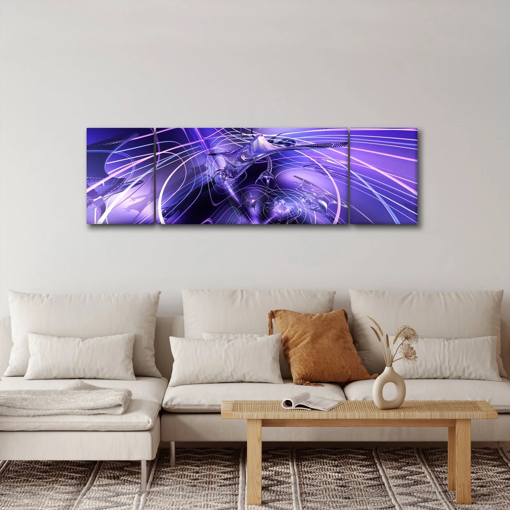 Obraz abstrakcji technicznej (170x50 cm)