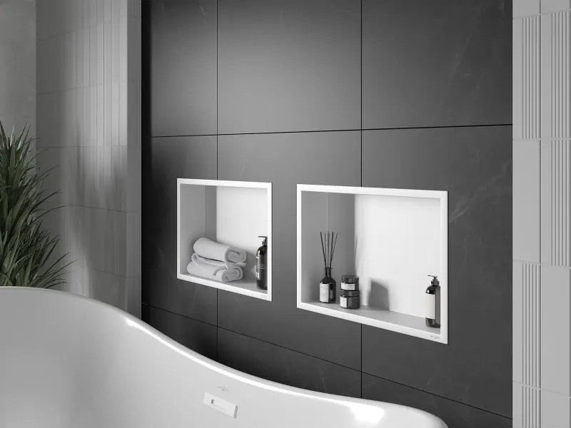 Mexen X-Wall-R półka wnękowa z kołnierzem 45 x 30 cm, biała - 1920453010