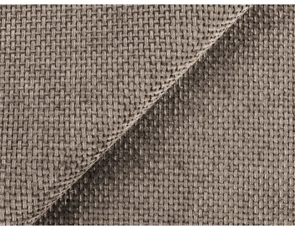 Jasnobrązowy narożnik rozkładany z tkaniny szenilowej ze schowkiem (lewostronny/z szezlongiem) Mele – Makamii