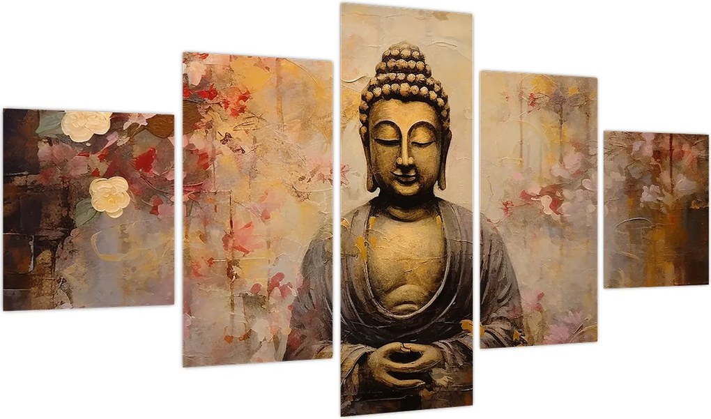 Obraz - Budda, malarstwo (125x70 cm)