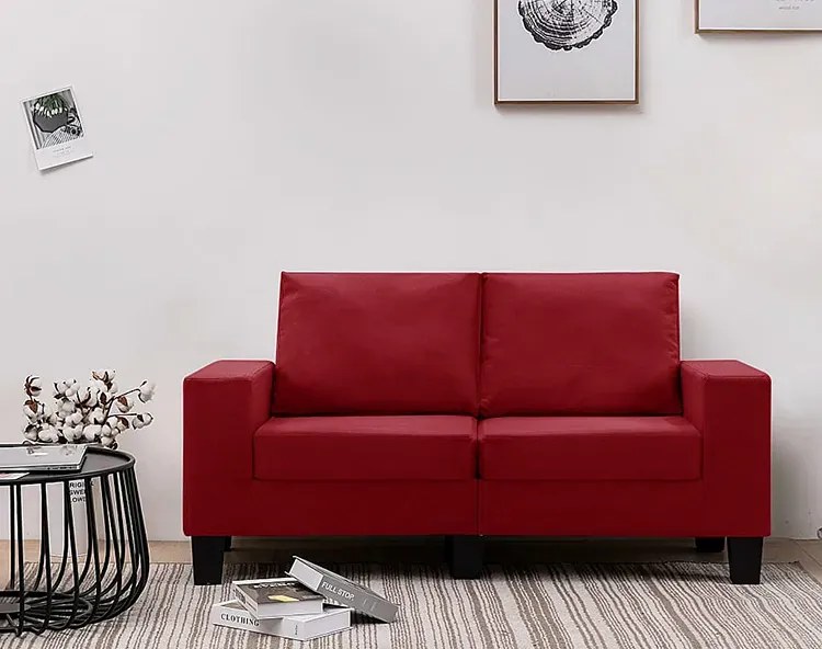 2-osobowa sofa z podłokietnikami, czerwone wino - Lurra 2Q