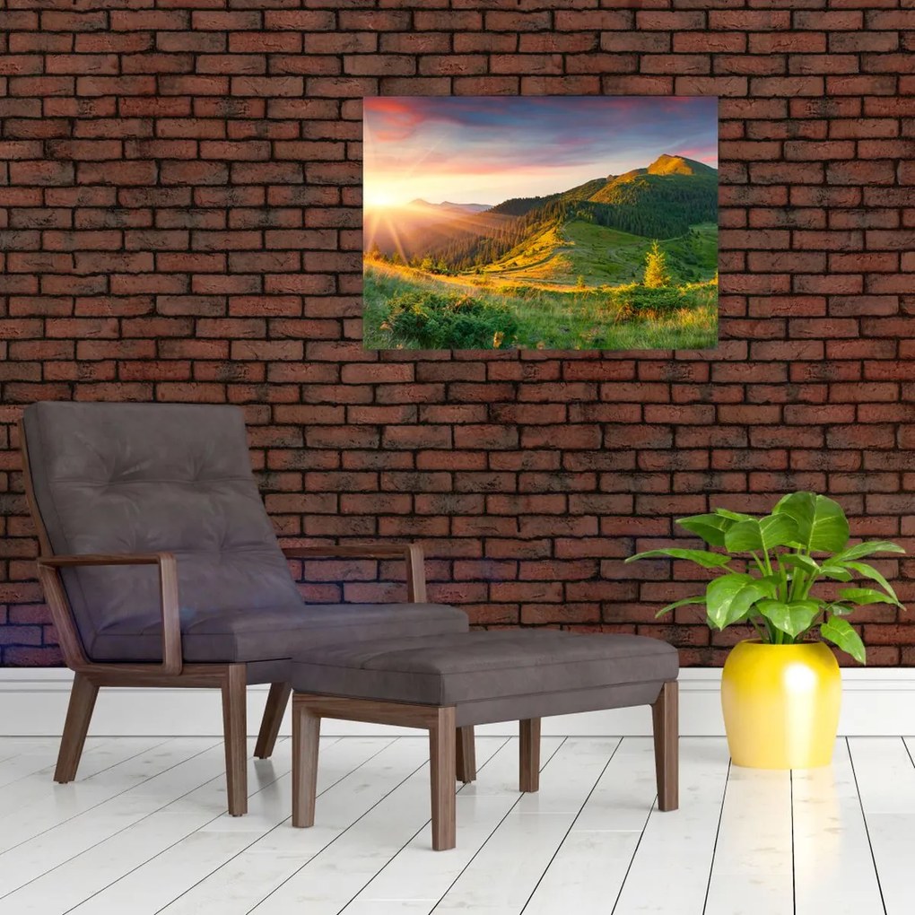 Obraz na szkle - Letni krajobraz (70x50 cm)