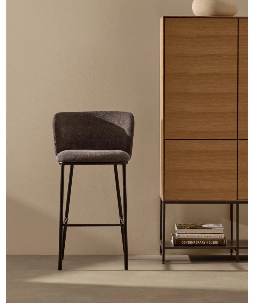Ciemnoszary hoker (wysokość siedziska 65 cm) Ciselia – Kave Home