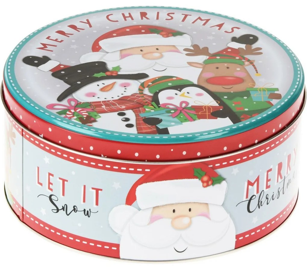 Zestaw 3 blaszanych puszek świątecznych Santa's Friends