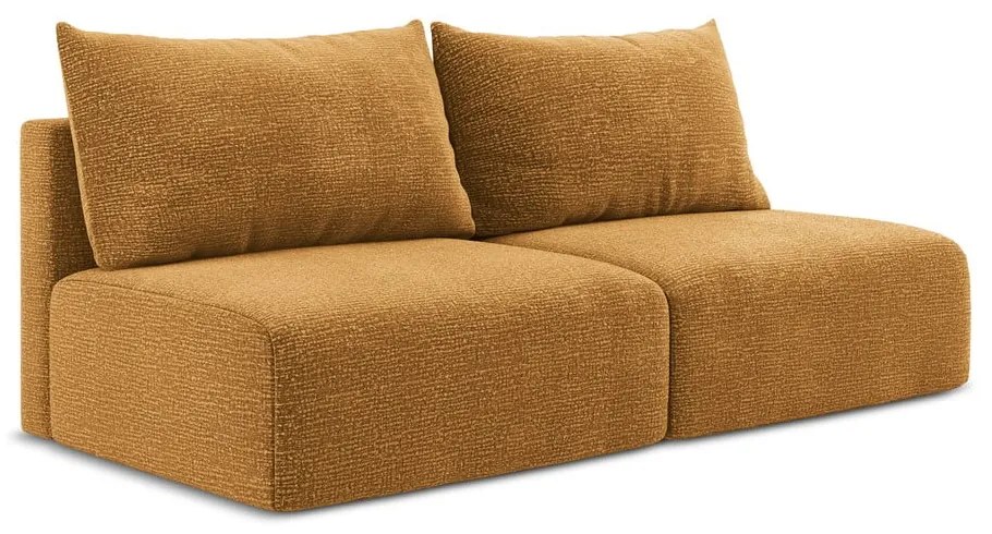 Pomarańczowa rozkładana/ze schowkiem sofa 216 cm Kalena – Makamii