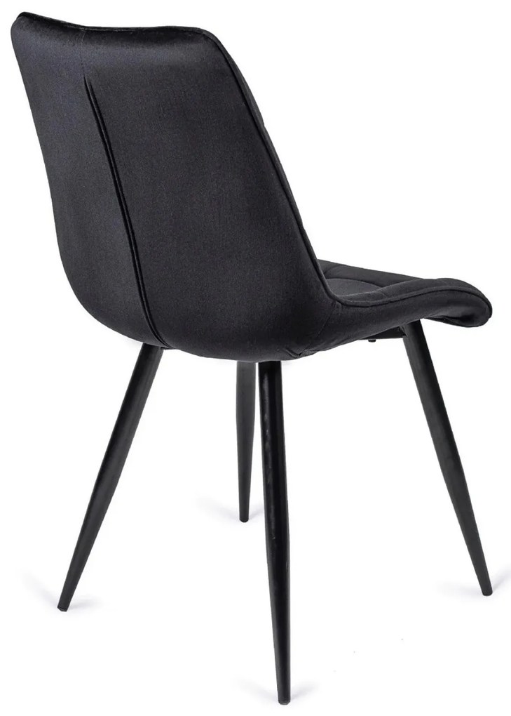 Zestaw Stół Prostokątny Rozkładany CLARK 120-160 cm Dąb Artisan/Czarny i 4 Krzesła Tapicerowane RIO Czarne Welurowe