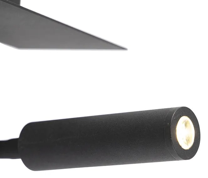 Nowoczesny Kinkiet / Lampa scienna USB czarny z ramieniem bez cienia - Duppio Nowoczesny Oswietlenie wewnetrzne