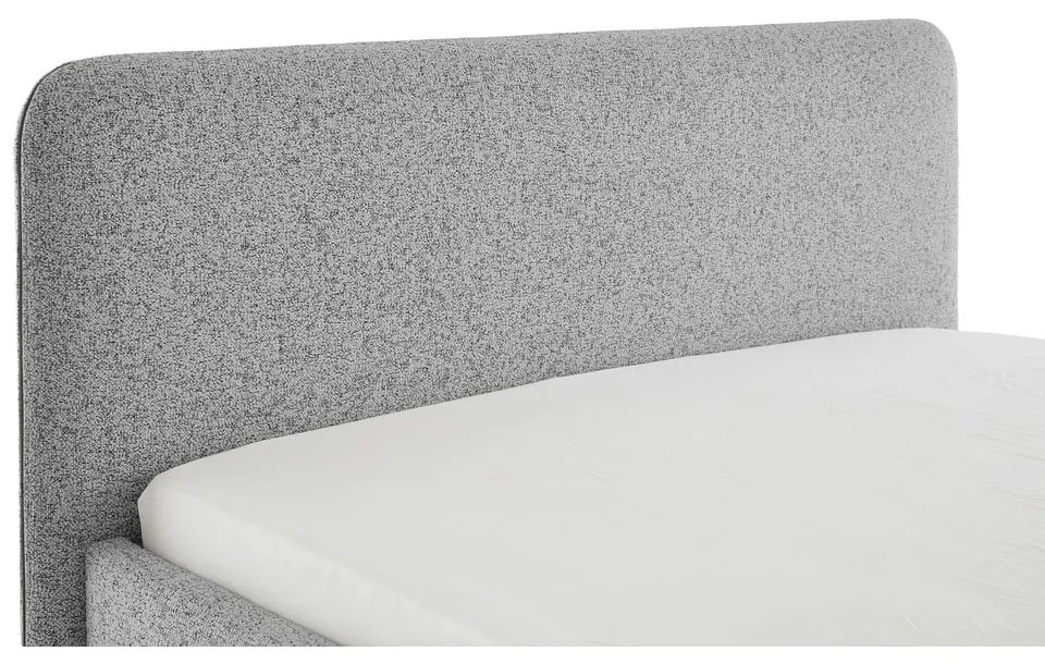 Jasnoszare tapicerowane łóżko dwuosobowe ze schowkiem ze stelażem 140x200 cm Primo – Meise Möbel