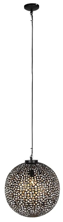 Orientalna lampa wisząca czarna ze złotem 45 cm - RadianteKolonialny Oswietlenie wewnetrzne
