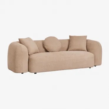 Sofa 3-osobowa Z Szenilu Coco Gruby Chenille Latte Brown - Sklum