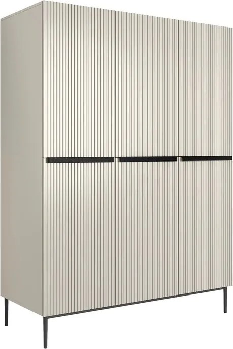 Szafa Nicole 150 cm z półkami i szufladami - kaszmir / czarne nóżki