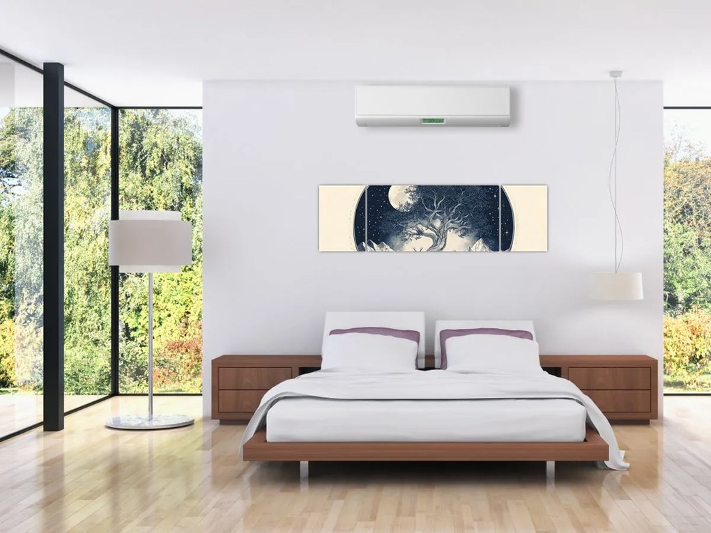 Obraz – Magiczne drzewo z jeleniem I. (170x50 cm)