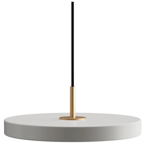 Jasnoszara metalowa lampa wisząca LED ze ściemniaczem i metalowym kloszem ø 31 cm Asteria Plus – UMAGE