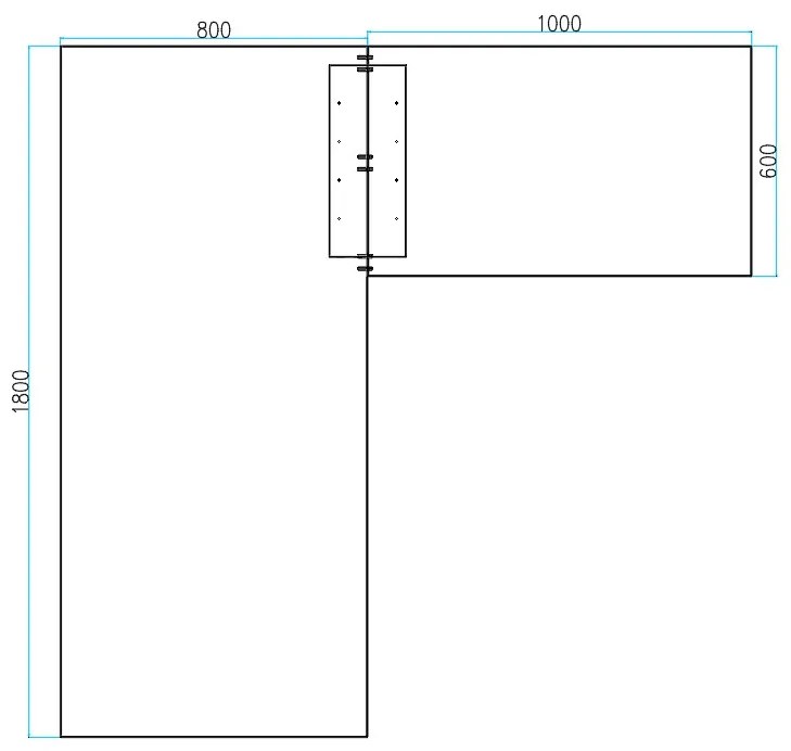 Biurko PRIMO FLEXIBLE 1800 x 1800 mm, dąb naturalny