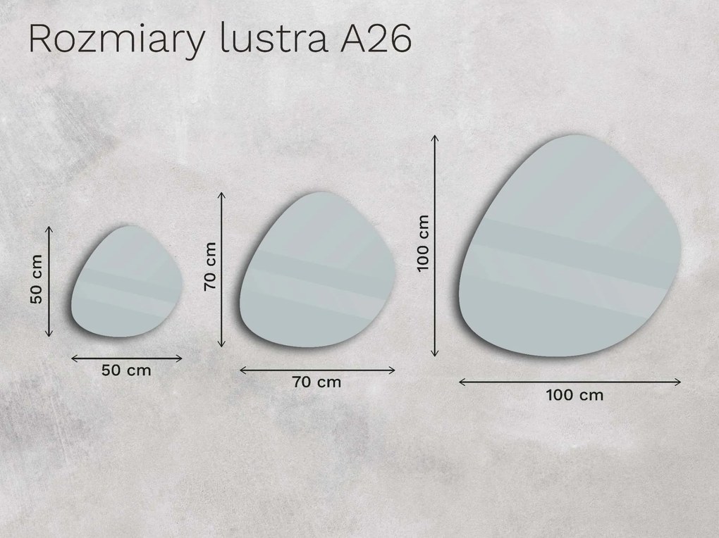 Organiczne LED lustro do łazienki z oświetleniem A26