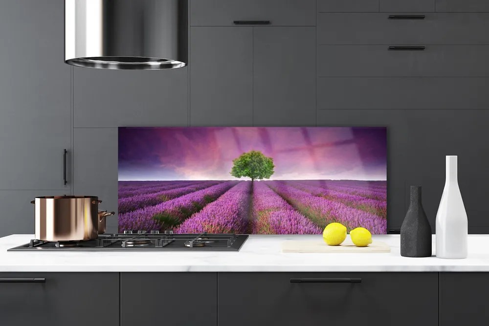 Panel Szklany Samotne Drzewo na Łące