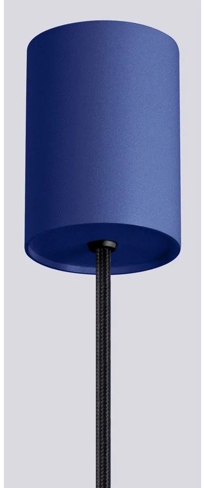 Ciemnoniebieska lampa wisząca ze szklanym kloszem ø 12 cm Orbital – Sollux