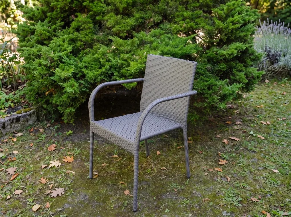 Krzesło ogrodowe z technorattanu SOTTILE szare