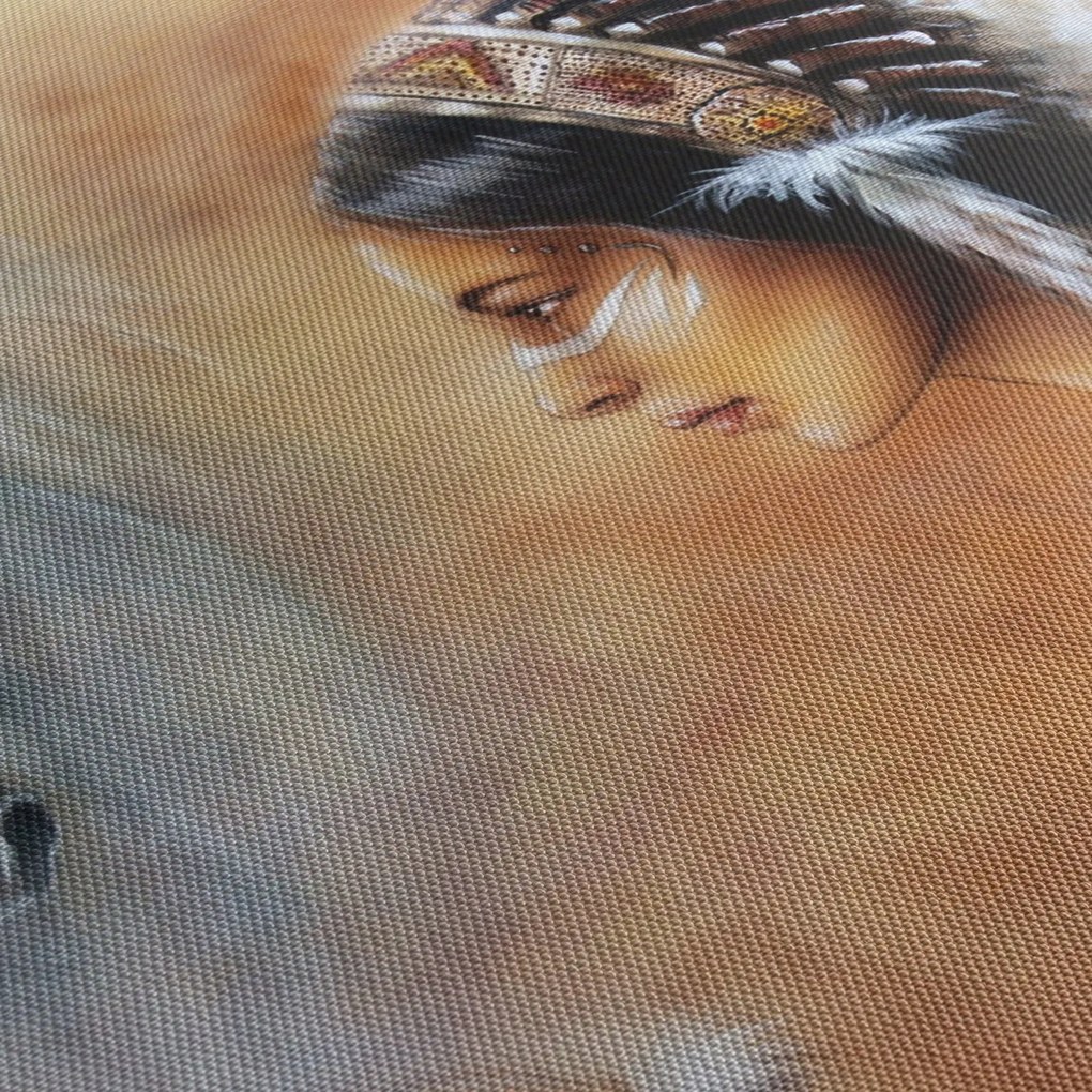 Obraz - Czary Indian (z zegarem) (90x30 cm)