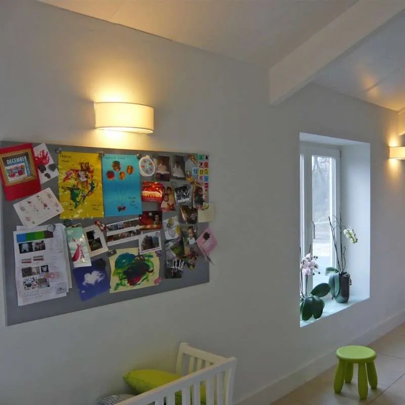 Rustykalna lampa ścienna półokrągła kremowa - Drum Nowoczesny Oswietlenie wewnetrzne