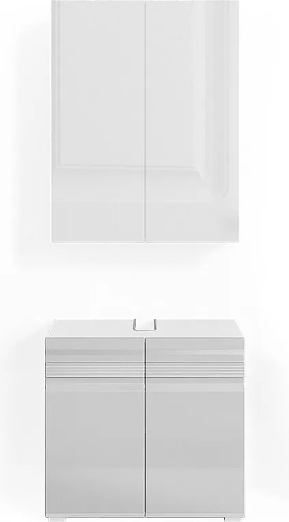 Zestaw mebli łazienkowych biały wysoki połysk 56x34x60 fredd