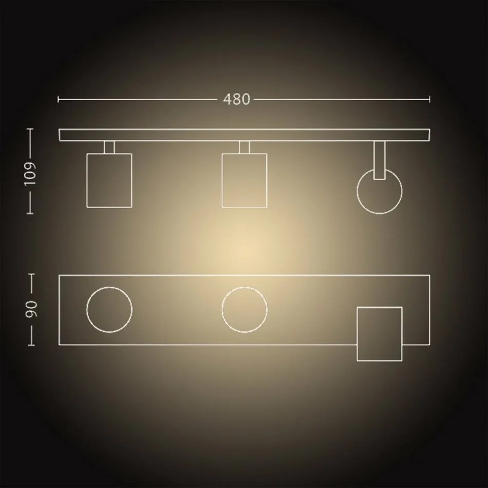Oświetlenie punktowe LED Philips Hue 53093/31/P6Runner 3x 5,5 W, białe