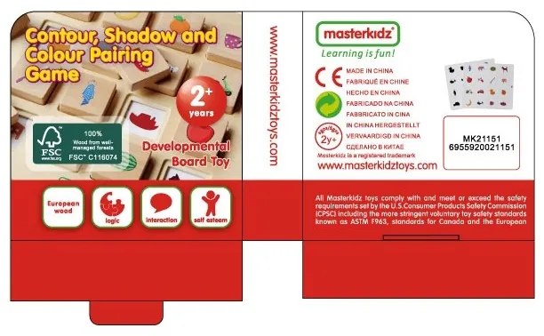 Masterkidz gra dopasuj cienie łączenie w pary rozpoznawanie przedmiotów montessori
