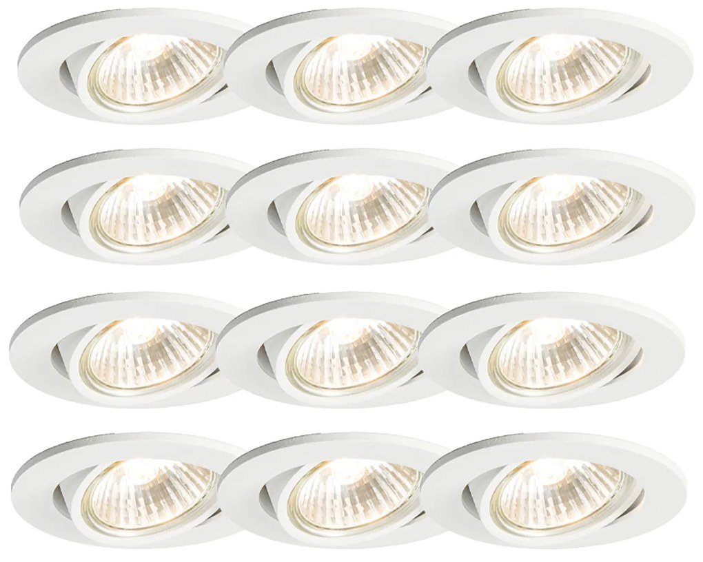 Zestaw 12 wpuszczanych reflektorów białych, regulowanych - Cisco