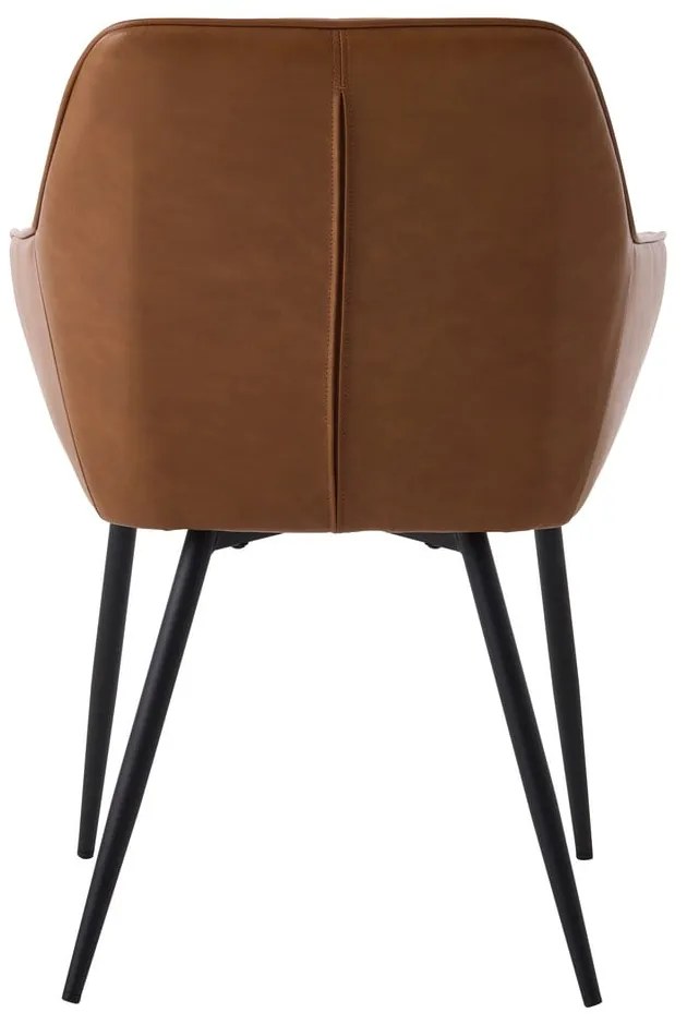 Brązowe krzesła z imitacji skóry z podłokietnikami zestaw 2 szt. Nolan Stripe – Unique Furniture