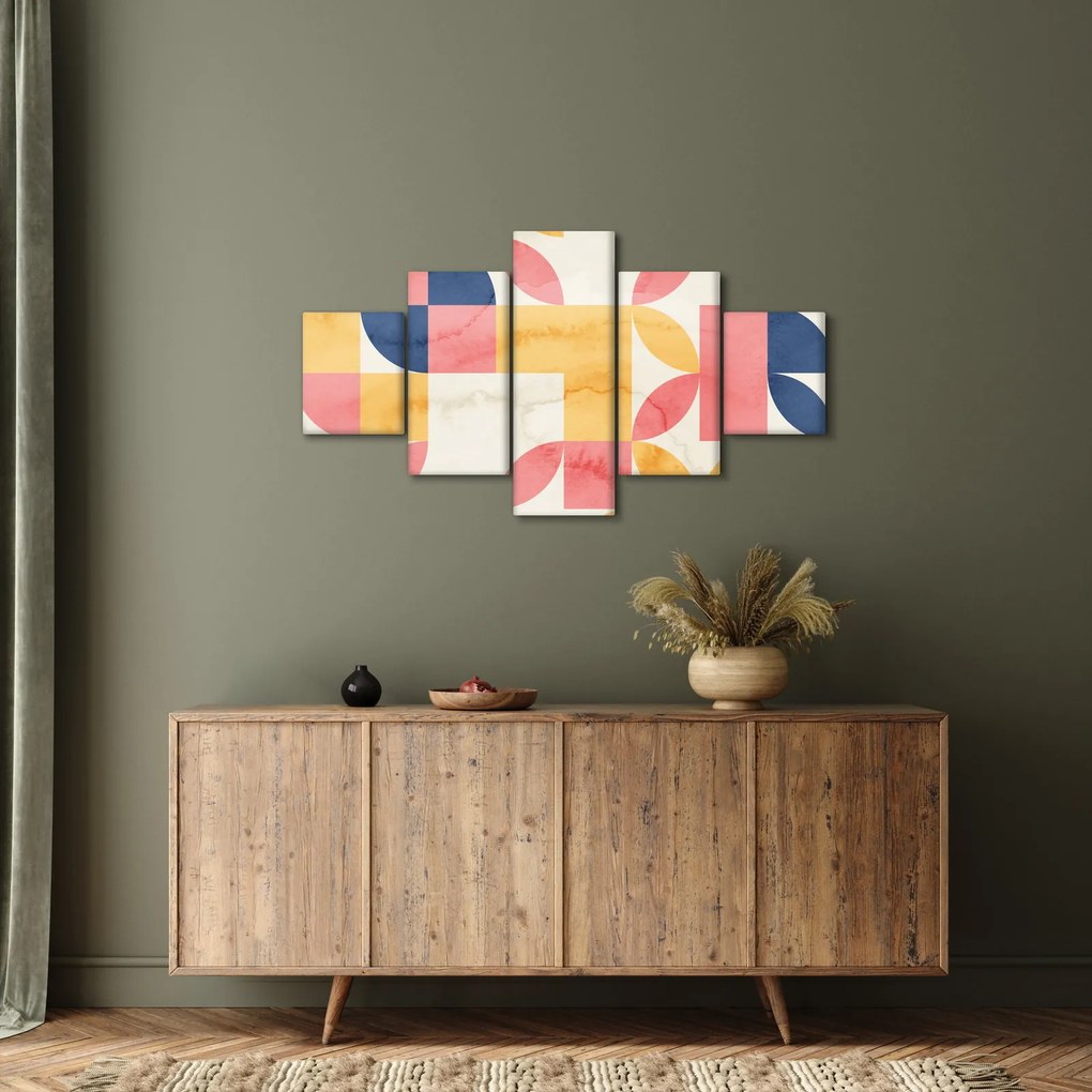 Obraz - Abstrakcja z wzorami retro (125x70 cm)