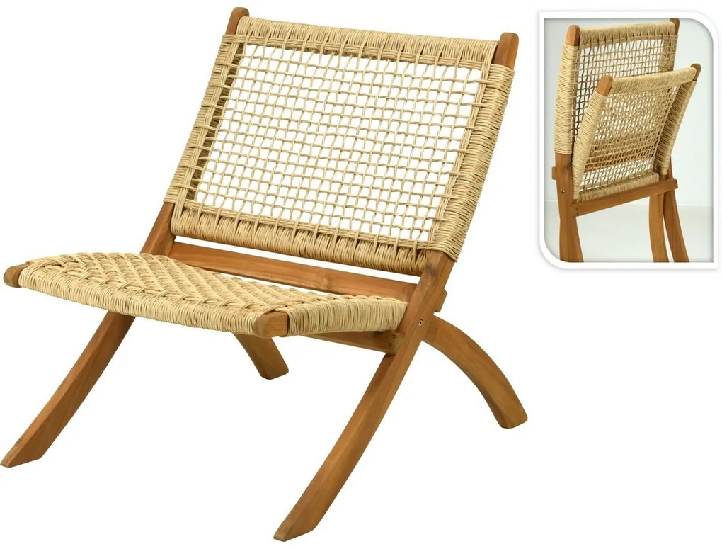 Fotel rozkładany Relax, drewno akacjowe, 78 x 63 xwys. 73 cm