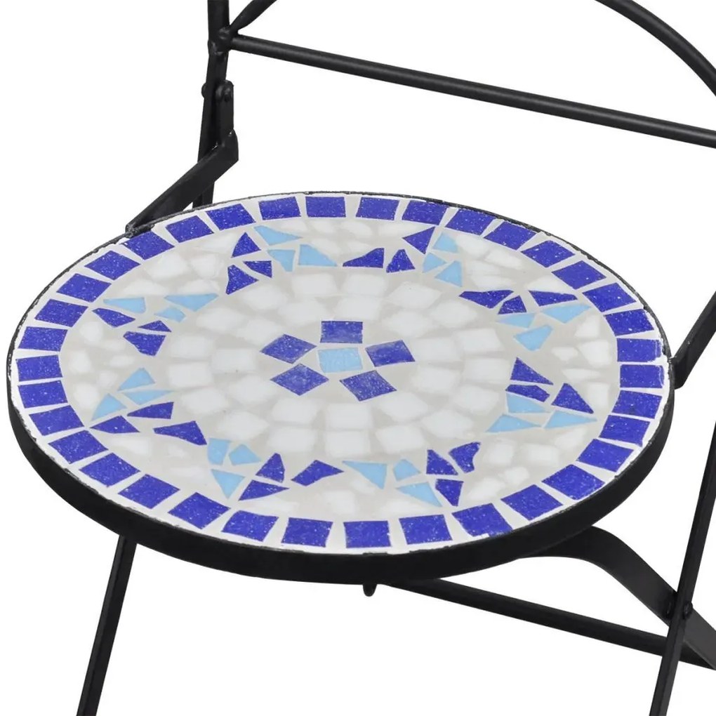 Zestaw ceramicznych krzeseł ogrodowych Zarvin - niebieski