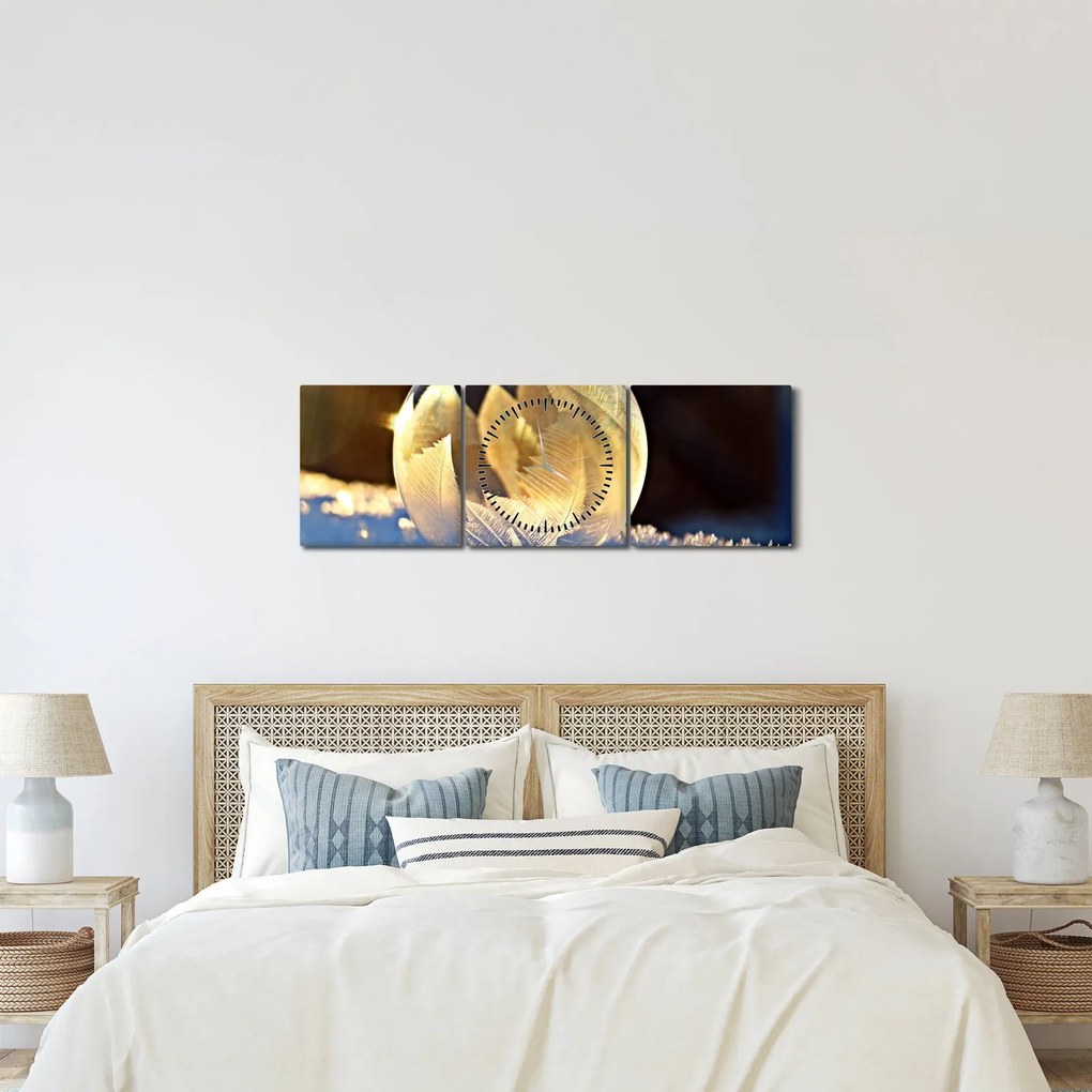 Obraz zamrożonej bańki (z zegarem) (90x30 cm)