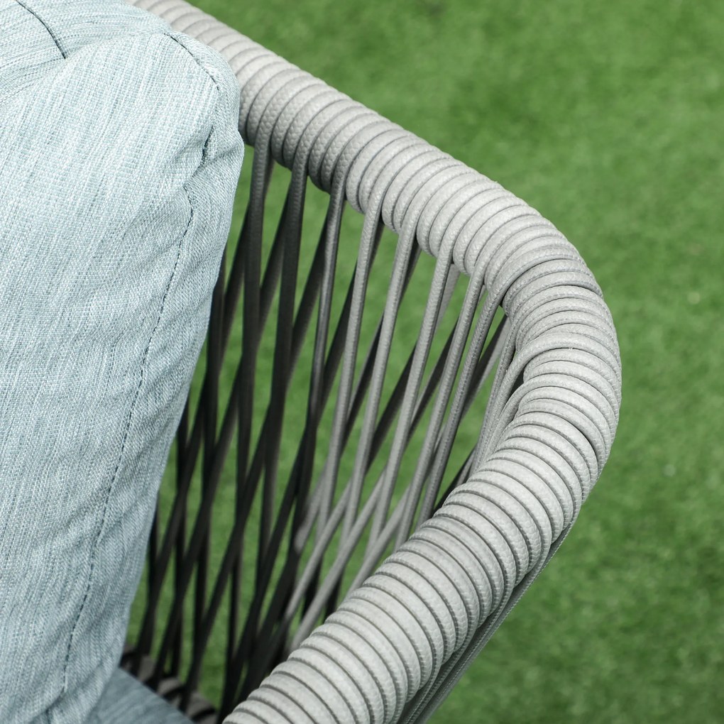 Outsunny Zestaw Mebli Ogrodowych Rattanowych 4 Części Aluminiowe Ramy Poduszki Komfort Balkon Elegancki Design | Aosom PL